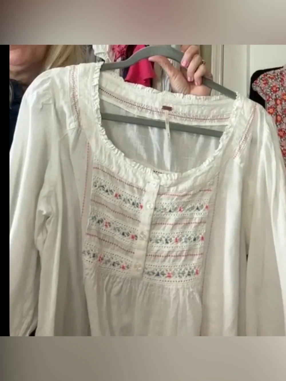 Free People Boho Ready For You Blouse, Size Medium
